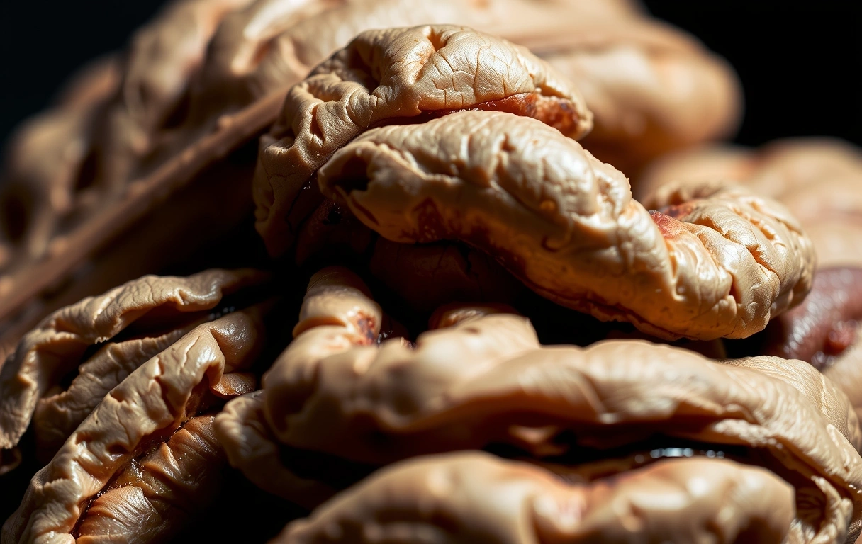 Textural study of a walnut shell